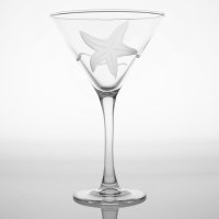 10 fl oz Etched Starfish Martini Glass