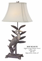 34" Right Facing Heron Lamp