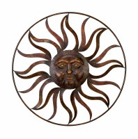 36" Renaissance Sun Metal Wall Plaque