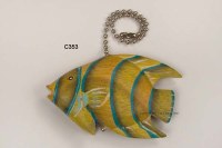 Yellow Tropical Fish Fan Pull Chain Fob