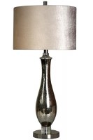 32" Distressed Silver Finish Glass Lamp