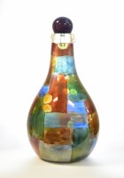 14" Multicolor Rectangles Glass Bottle with Stopper