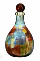 12" Multicolor Patchwork Glass Bottle with Stopper
