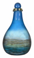 19" Blue Oceanside Glass Bottle with Stopper
