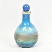 13" Blue Oceanside Glass Bottle with Stopper