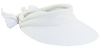12" White Cloth Bow Velcro Adjustable Visor