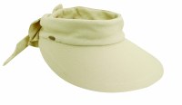 12" Natural Cloth Bow Velcro Adjustable Visor