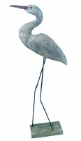 30" White Washed Heron Statue