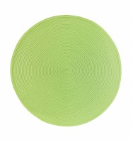 15" Round Grass Green Woven Placemat