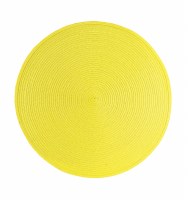 15" Round Sun Yellow Woven Placemat