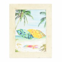 18" x 14" Beach Umbrella Trio Gel Textured Print with No Glass