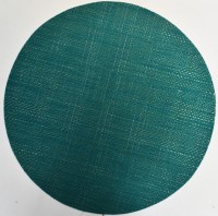 14" Round Aqua Trace Basketweave Placemat