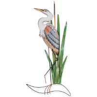 27" Blue Heron Head Up Plaque