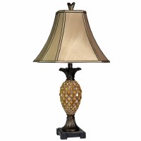 29" Bronze & Brown Pineapple Ceramic Lamp
