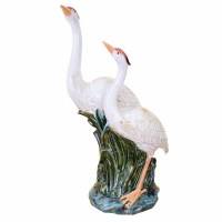 21" White Gazing Herons