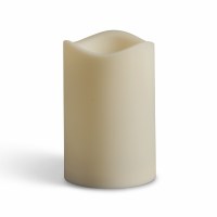 3" x 4" Wavy Ivory LED Pillar Outdoor Candle