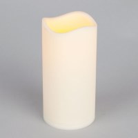 3" x 6" Wavy Ivory LED Pillar Outdoor Candle