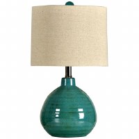 22" Turquoise Ceramic Lamp