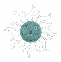 30" Turquoise Sun Face Plaque