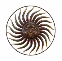 37" Renaissance Sun Metal Wall Plaque