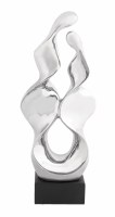 27" Abstract Silver Couple Sculpture