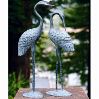 Set of 2 Verdigris Cranes