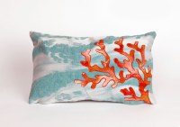 12" x 20" Aqua Coral Wave Pillow