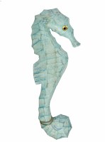 14" x 6" Right Aqua Seahorse Wall Plaque