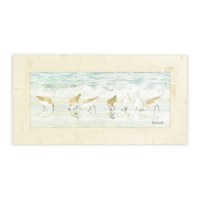 10" x 20" Sandpipers Shoreline Gel Textured Print with No Glass