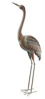 42" Brown & Aqua Head Up Metal Heron