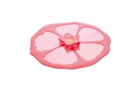 8" Pink Silicone Hibiscus Bloom Lid