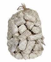 10" Abaca Net Bag of Bleached Driftwood Pieces