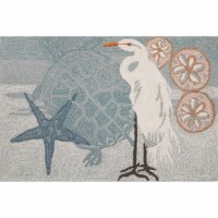 1 ft. 10 in. x 2 ft. 10 in. Blue and Red Sea Life Egret Rug