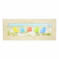 9" x 23" Five Colorful Beach Chairs Gel Textured Print with No Glass