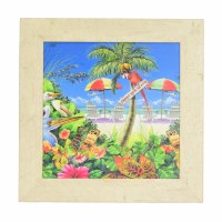 15" Square Front Row Island Friends Gel Textured Print with No Glass