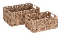 13" Rectangular Metal & Wicker Basket