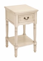 29" Distressed White Finish 1 Drawer End Table