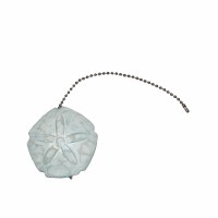 6" Aqua Wooden Sand Dollar Pull Chain