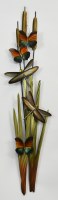 40" Stainless Steel Dragonflies & Cattails Metal Wall Art Plaque MM058S