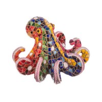 5" Multicolor Mosaic Octopus Figurine