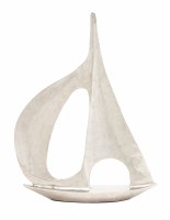 37" Silver Abstract Sailboat