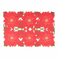 12" x 18" Red Openwork Poinsettia Placemat