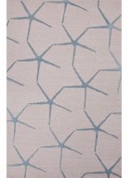 5' x 8' Light Blue and White Tessellated Starfish Rug
