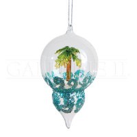 6" Glass Palm Tree in Teardrop Ornament