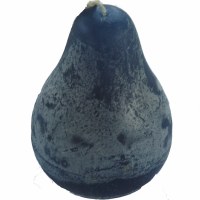 4" English Blue Pear Shaped Timber Candle