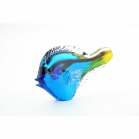 11" Blue Glass Fish with Yellow Tail