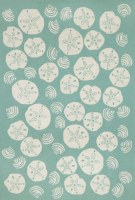 3 ft. 5 in. x 5 ft. 5 in. Aqua Sand Dollar Shell Rug