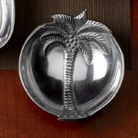 7" Round Aluminum Palm Tree Bowl