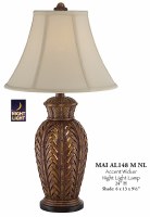 24" Mini Brown Wicker Night Light Lamp