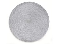 15" Round Woven Gray Placemat